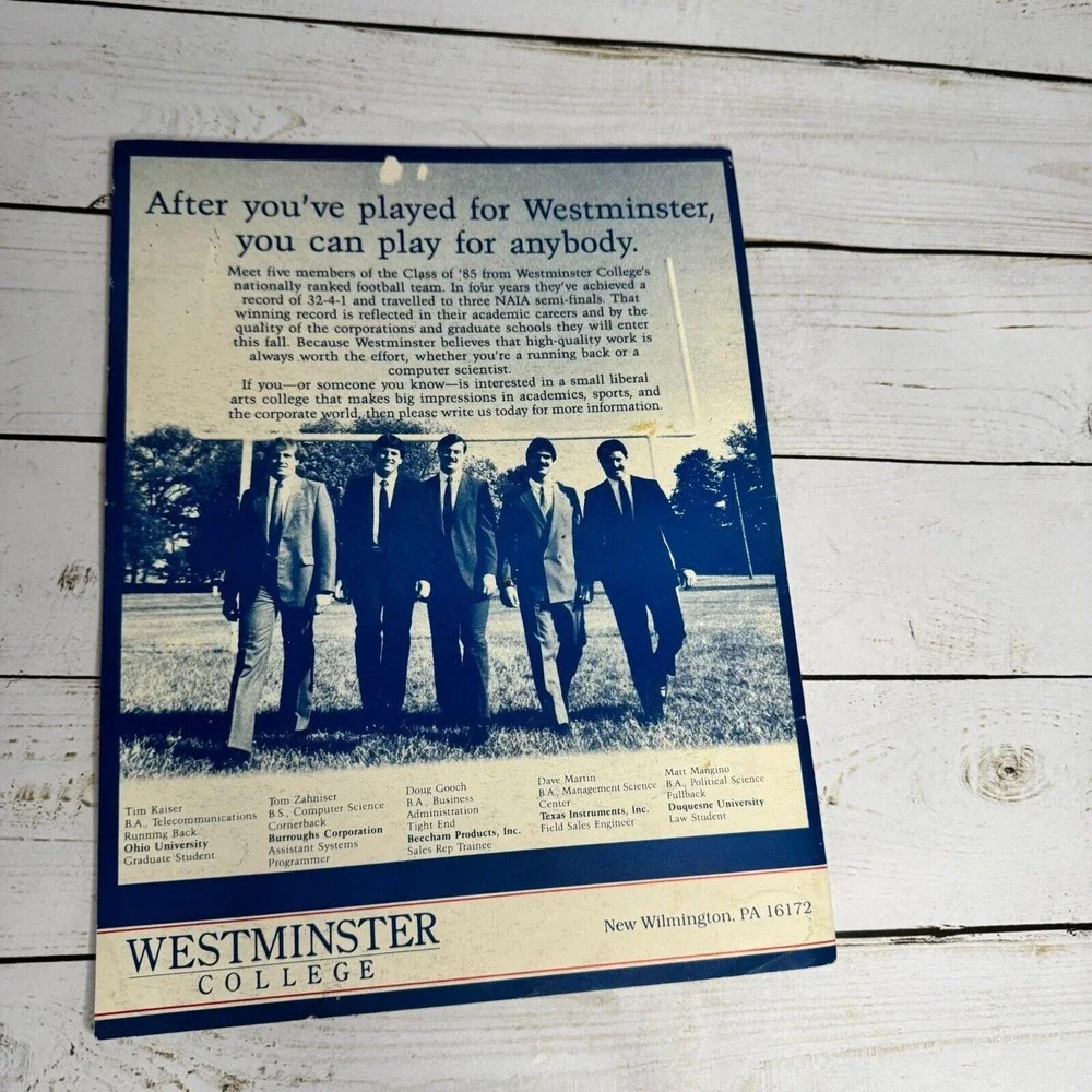 1985–86 Westminster College Titans Men's Basketball Media Guide Yearbook